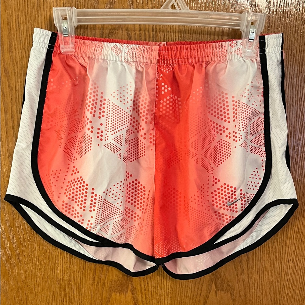 Nike Women's Coral and White Athletic Shorts